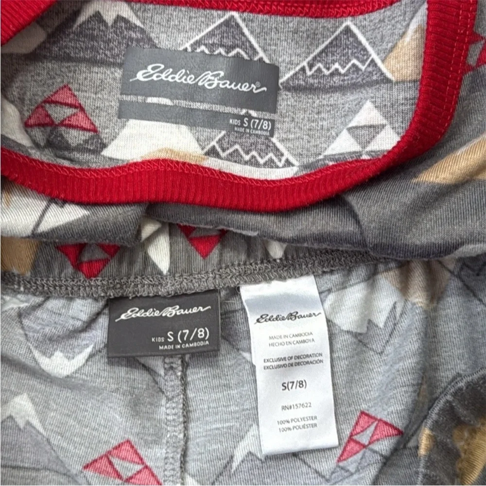 Eddie Bauer pajamas set boys small sporty outdoor camping hiking loungewear fall